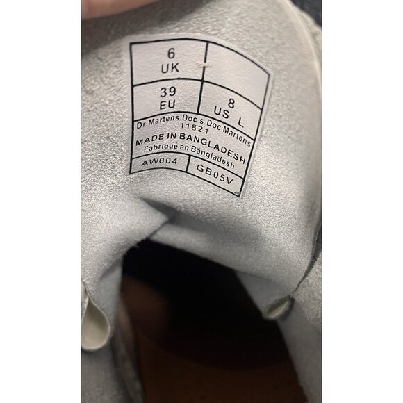 DR. MARTENS Women's White Leather Lace Up Combat Boot US 6 - Picture 5 of 6